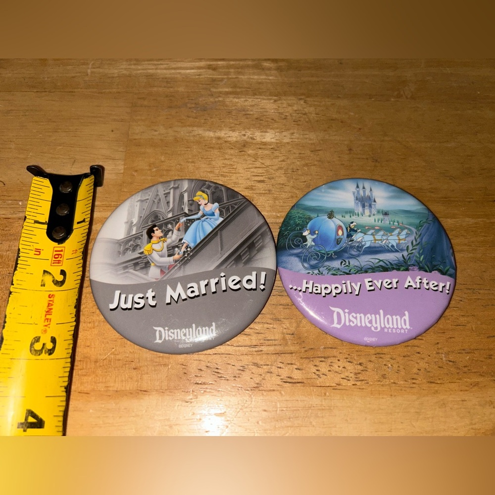 Disneyland resort Princess Cinderella just married, happily ever after pins set